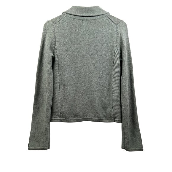 Anthropologie Hi-Line Embellished Knit Cardigan Jacket Medium Sage Green Beaded - Picture 2 of 10